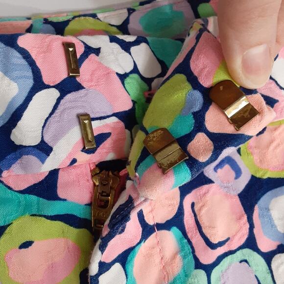 Lilly Pulitzer Ellie Shorts Gypsy Jungle Womens 8 Mosaic Multi Art Deco Preppy - Picture 5 of 11